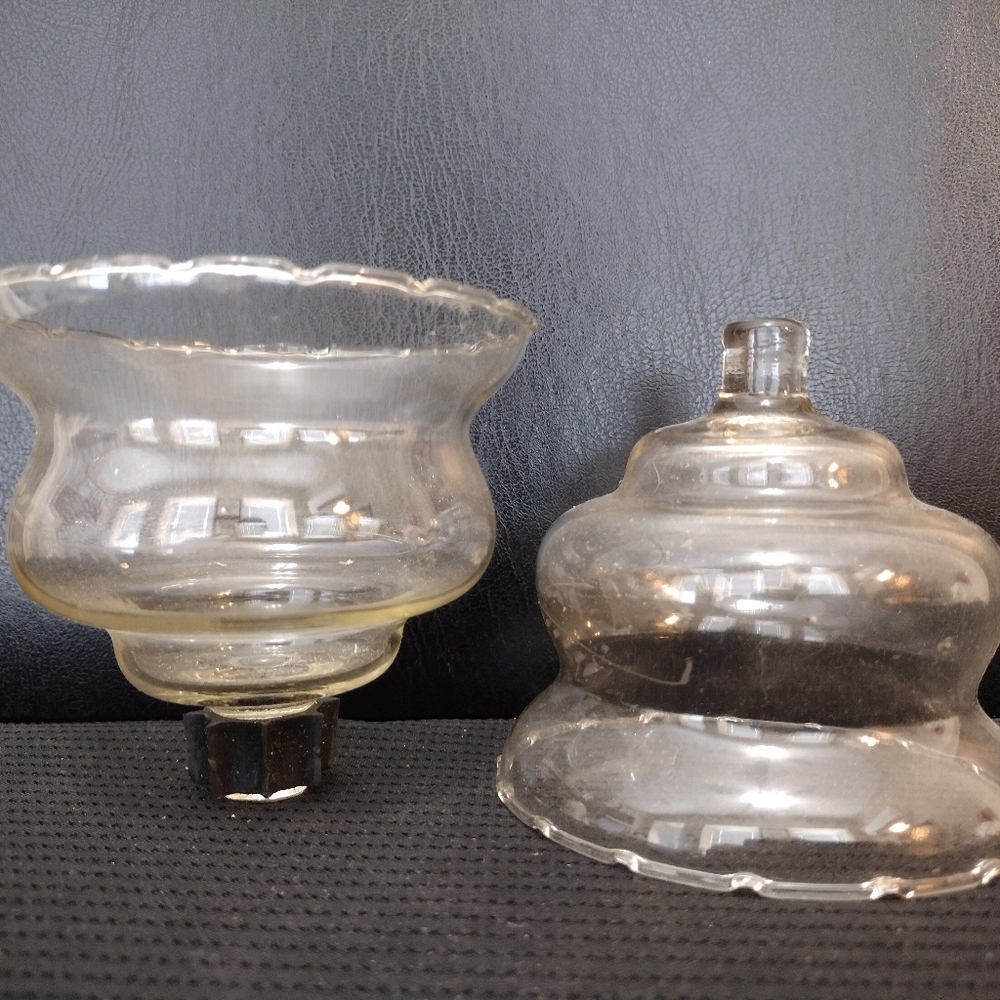 Vintage Clear Glass Candle Stick Scones.